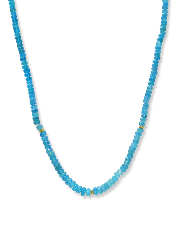 Bohème Faceted Paraiba Opal Rondelle Necklace