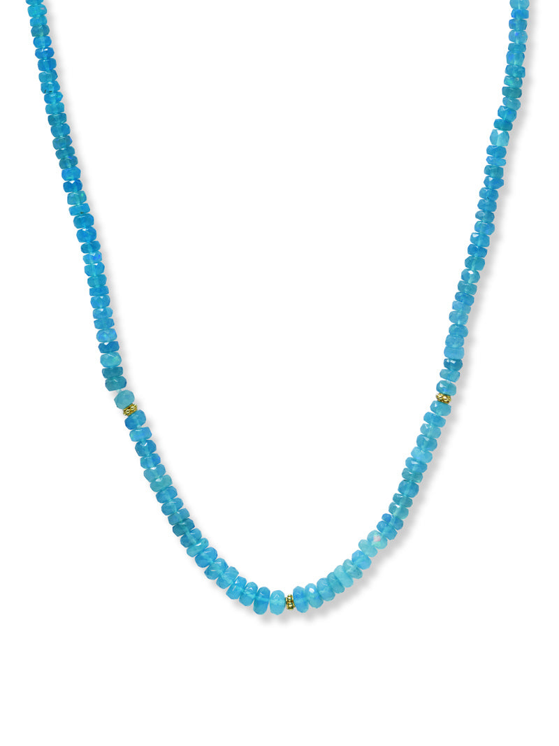 Bohème Faceted Paraiba Opal Rondelle Necklace