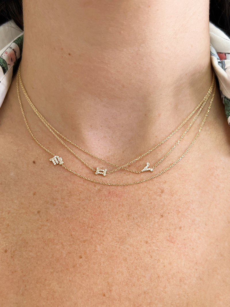 Love Letter Pavé Zodiac Necklace