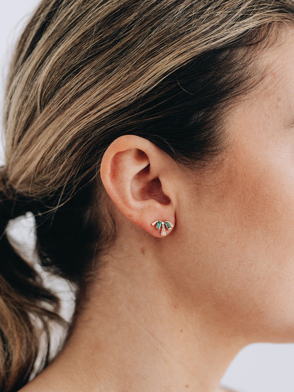 Cléo Carré Deco Fan Stud