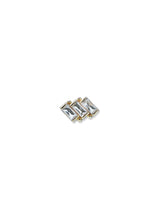Clear Topaz Triple Carré Studs