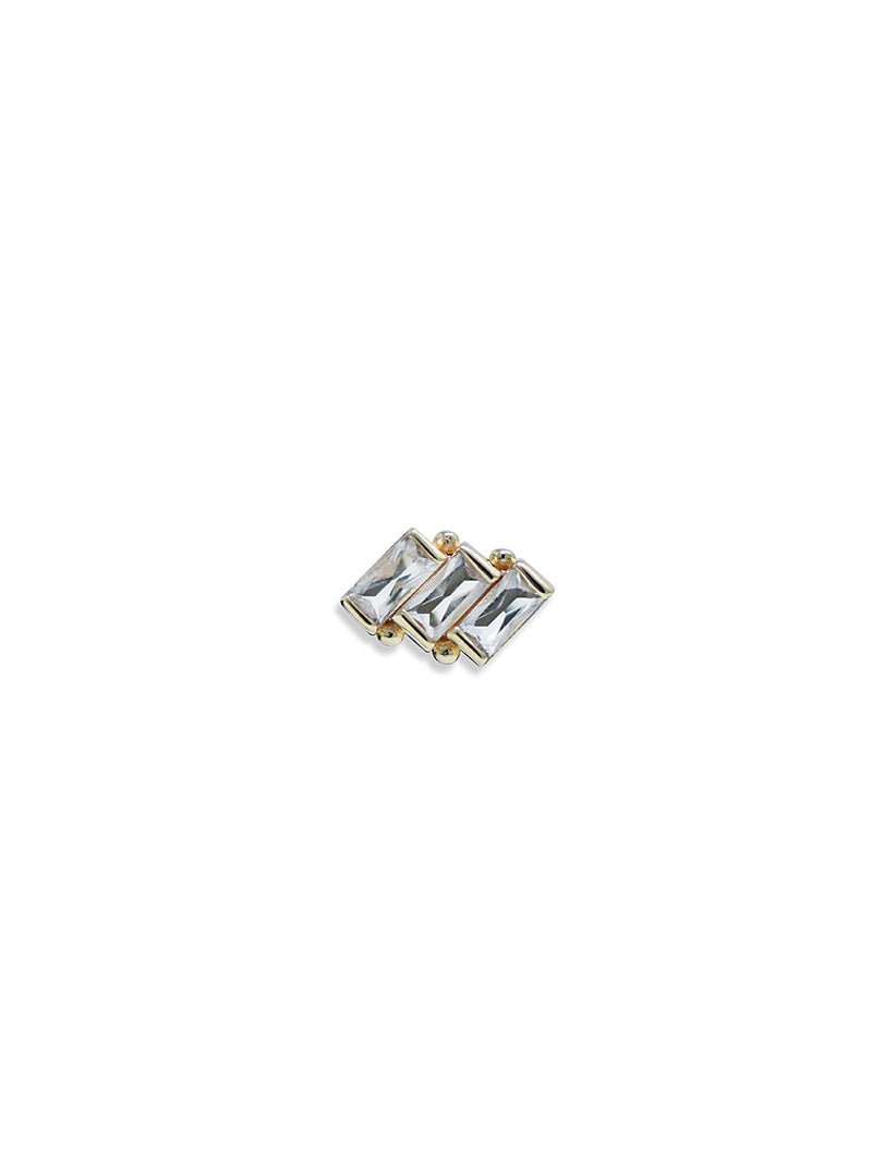 Clear Topaz Triple Carré Studs