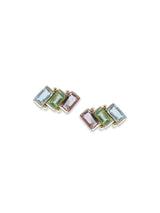 Cléo Triple Carré Baguette Studs