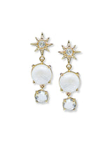 Aztec Luna Moonstone Drop Earring