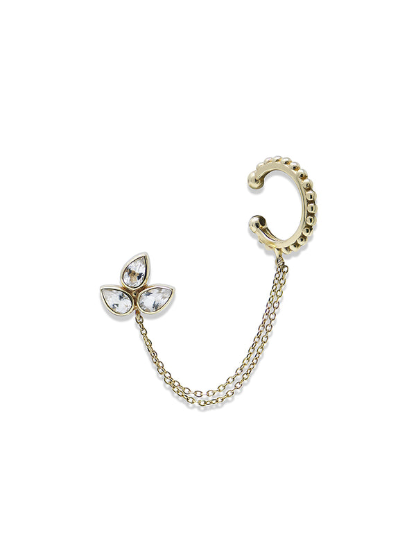 Bouquet Fleur de Lys Boucle d'Oreille avec Chaîne
