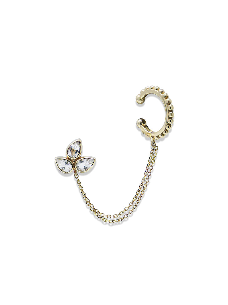 Bouquet Fleur Ear Cuff with Chain