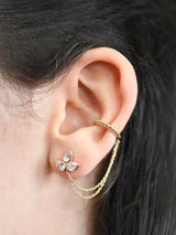 Bouquet Fleur Ear Cuff with Chain