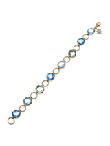 Classique Multicolor Gemstone Bezel Link Bracelet