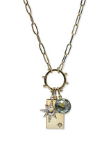 Dew Drop Starburst and Green Amethyst Story Catcher Necklace