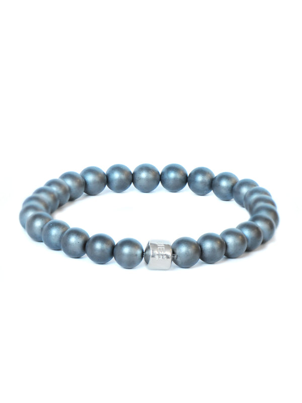Men's Bohème Anzie Closure Frosted Hematite Bracelet