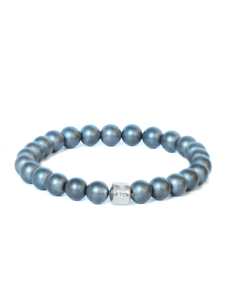 Bracelet Bohème pour Homme d’Hématite Givrée à Fermoir Anzie