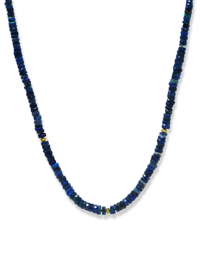 Bohème Faceted Midnight Blue Rondelle Necklace