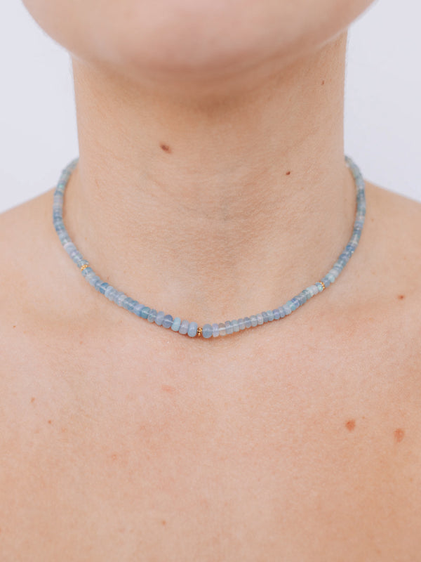 Bohème Smooth Lavender Opal Rondelle Necklace