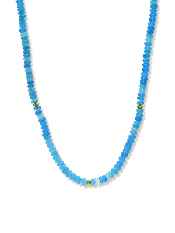Bohème Smooth Paraiba Opal Rondelle Necklace