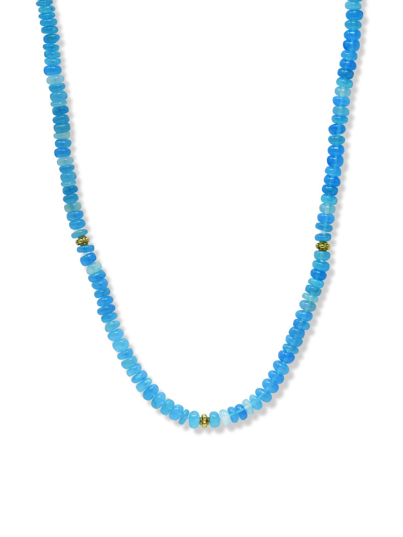 Bohème Smooth Paraiba Opal Rondelle Necklace