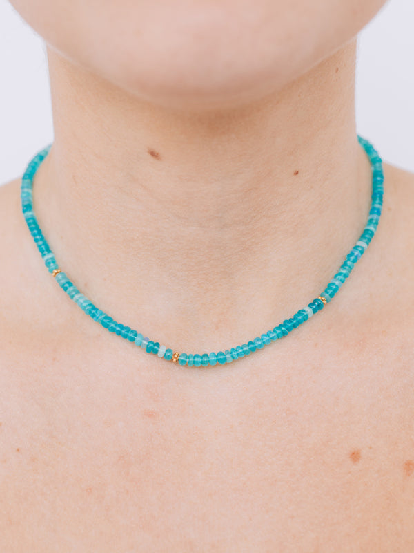 Bohème Smooth Paraiba Opal Rondelle Necklace