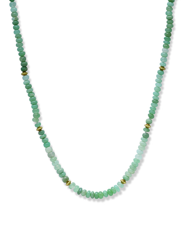 Collier Bohème à Rondelles Chrysoprase Lisse