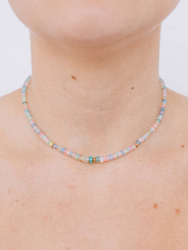 Bohème Smooth Disco Opal Rondelle Necklace