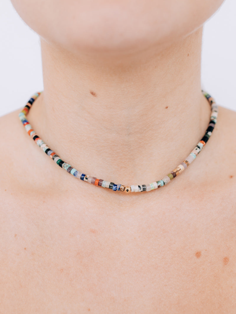 Collier Bohème Multicolore Assorti Arc-en-ciel Heishi