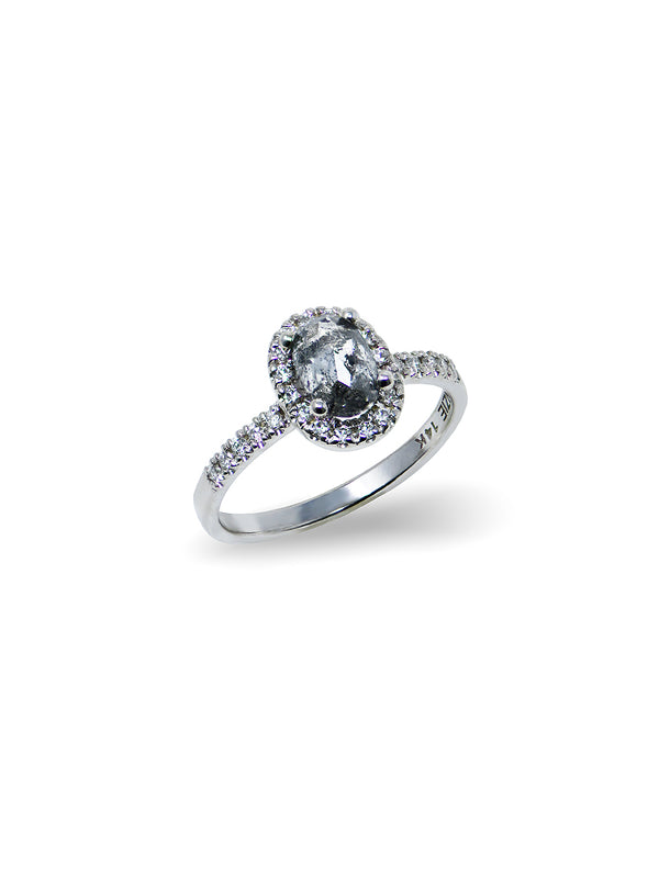 Bague de fiançailles diamant sel et poivre