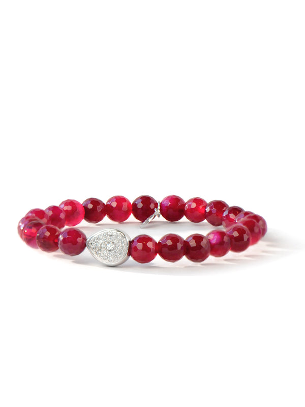 Bracelet Bohème Agate Canneberge