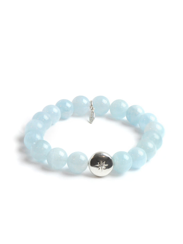 Boheme Silver Vintage Star Bracelet - Aquamarine