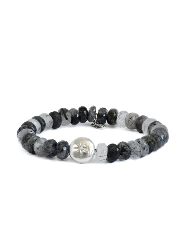 Bracelet Bohème Rondelles de Quartz Tourmaliné