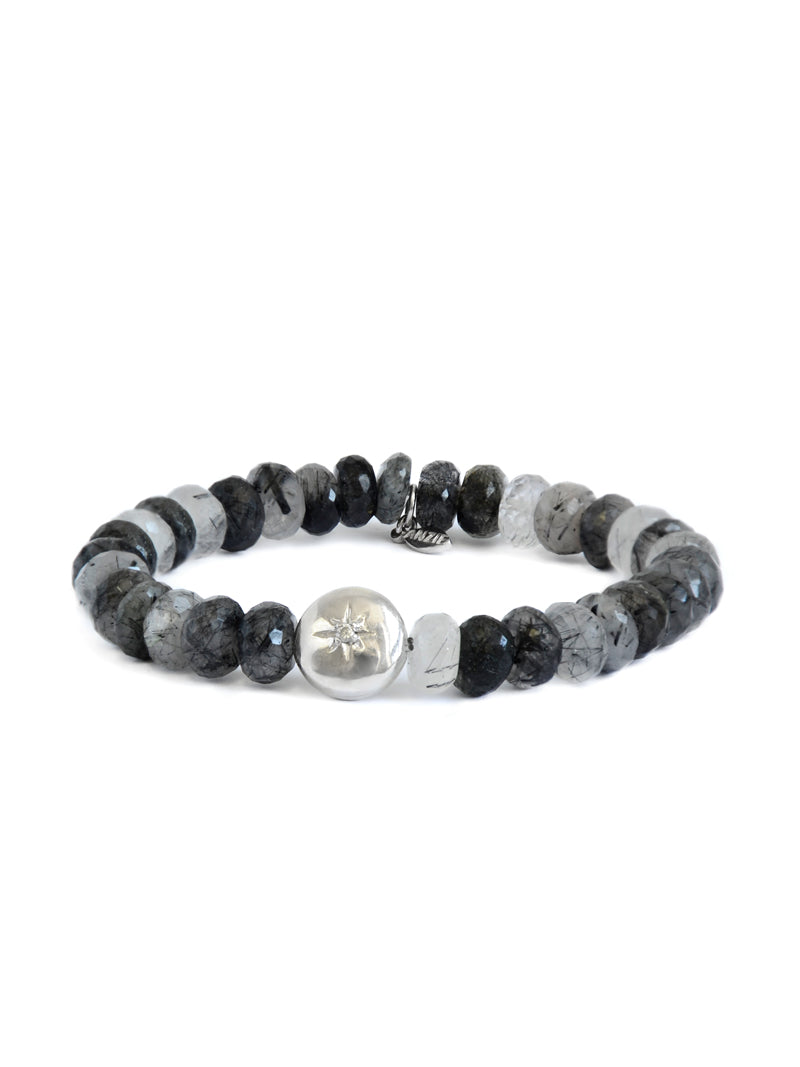 Bracelet Bohème Rondelles de Quartz Tourmaliné