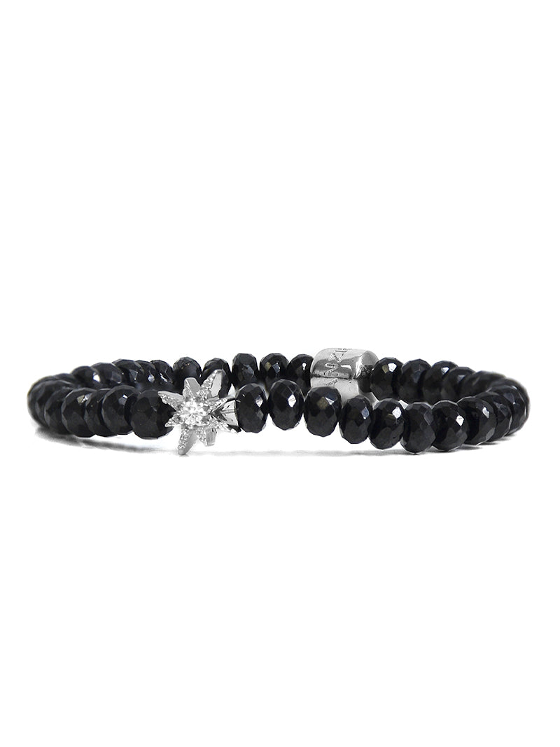 Bracelet Bohème Spinelle Noir à Facette