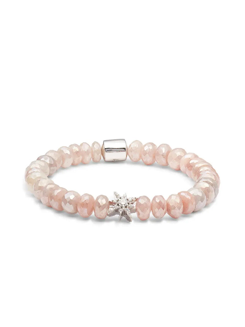 Bohème Mystic Pink Moonstone Rondelles Bracelet