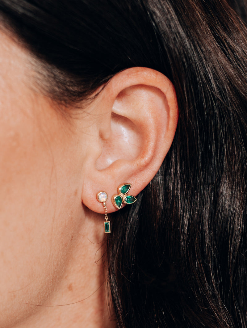 Boucles D’oreilles en Chaine Goutte Carré Cléo