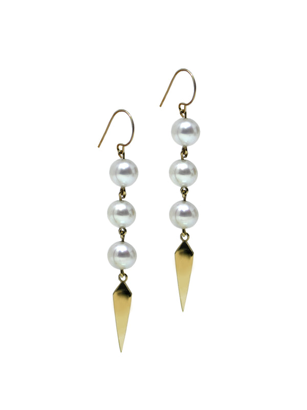 Jac+Jo Dagger Mini Pearl Drop Earrings