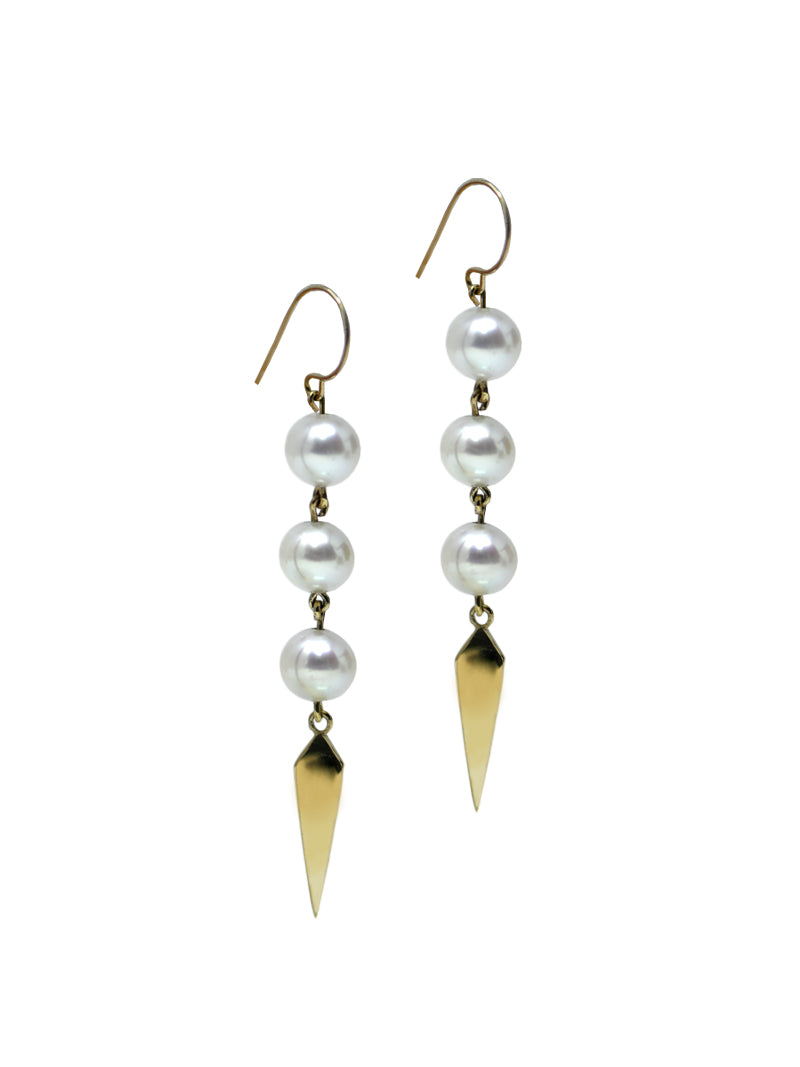 Jac + Jo Boucles d’Oreilles Pendantes Mini Poignards en Perles
