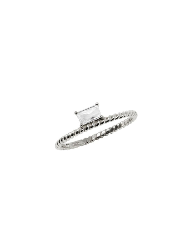 Jac+Jo Strata Side Baguette Rope Ring