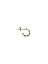 Jac+Jo Modern Pearl Mini Pavé Huggies