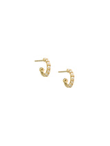 Jac+Jo Modern Pearl Mini Pavé Huggies