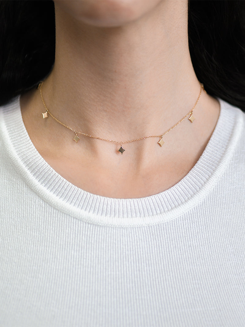 Jac+Jo Gold Gothic Charm Station Necklace