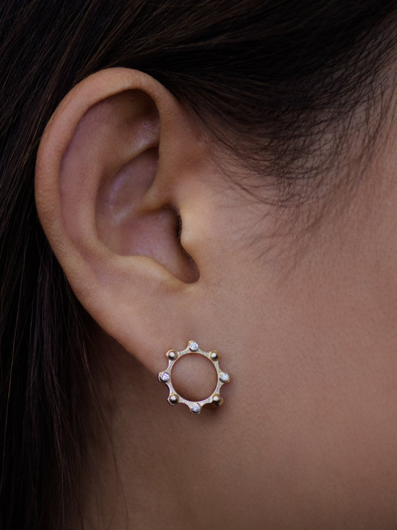 Jac+Jo Cog Open Circle Studs