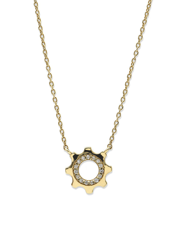 Jac+Jo Cog Mini Pavé Necklace