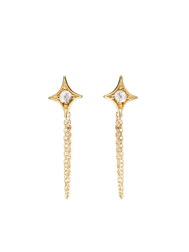Jac+Jo Gothic Diamond Chain Earrings