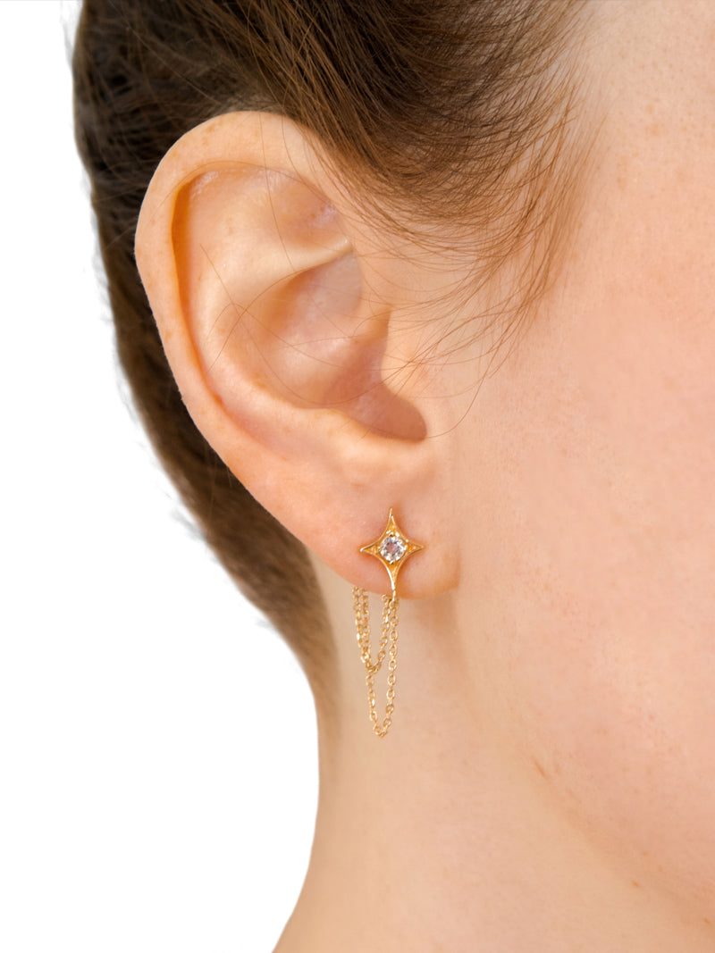 Jac+Jo Gothic Diamond Chain Earrings