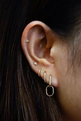 Classique Pavé Paper Clip Double Hoops