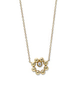 Dew Drop Diamond Marine Circle Pendant Necklace