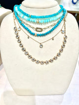 Bohème Smooth Paraiba Opal Rondelle Necklace