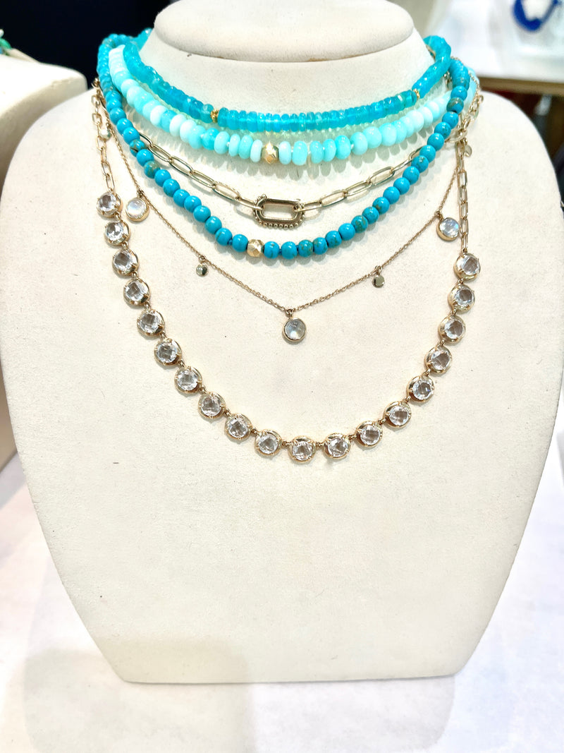 Bohème Smooth Paraiba Opal Rondelle Necklace