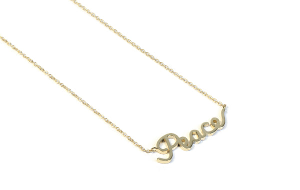 Jac+Jo Script Peace Necklace