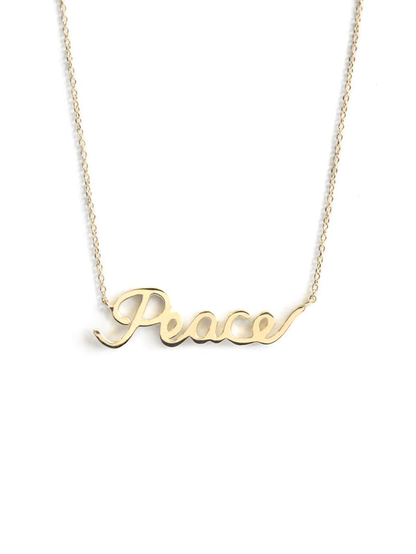 Jac+Jo Script Peace Necklace