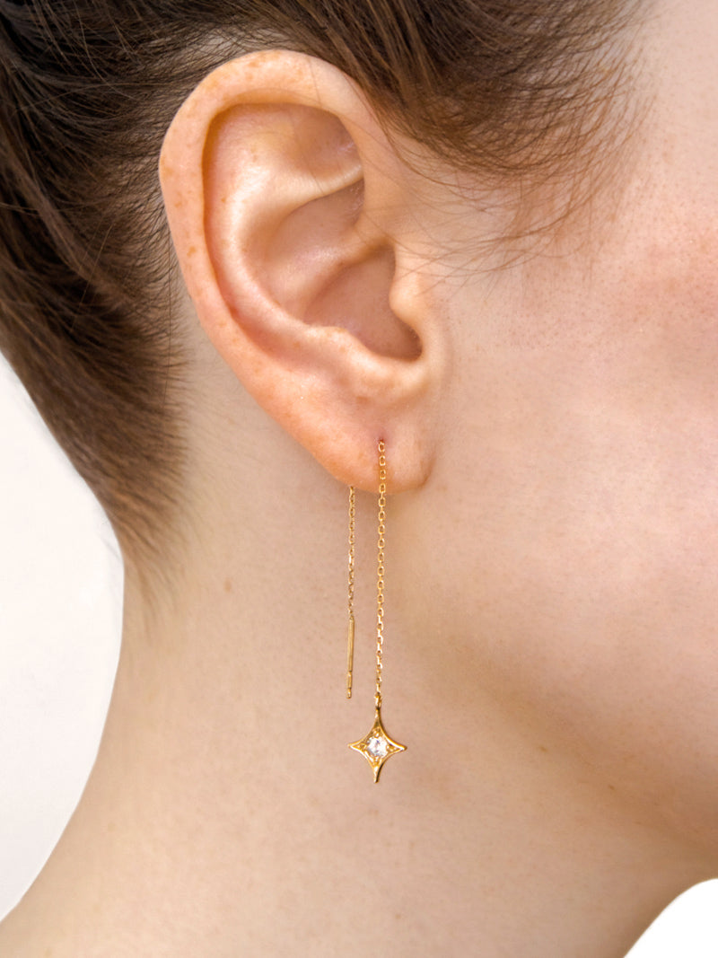 Boucles d'oreilles Jac+Jo Gothic Threader Diamond