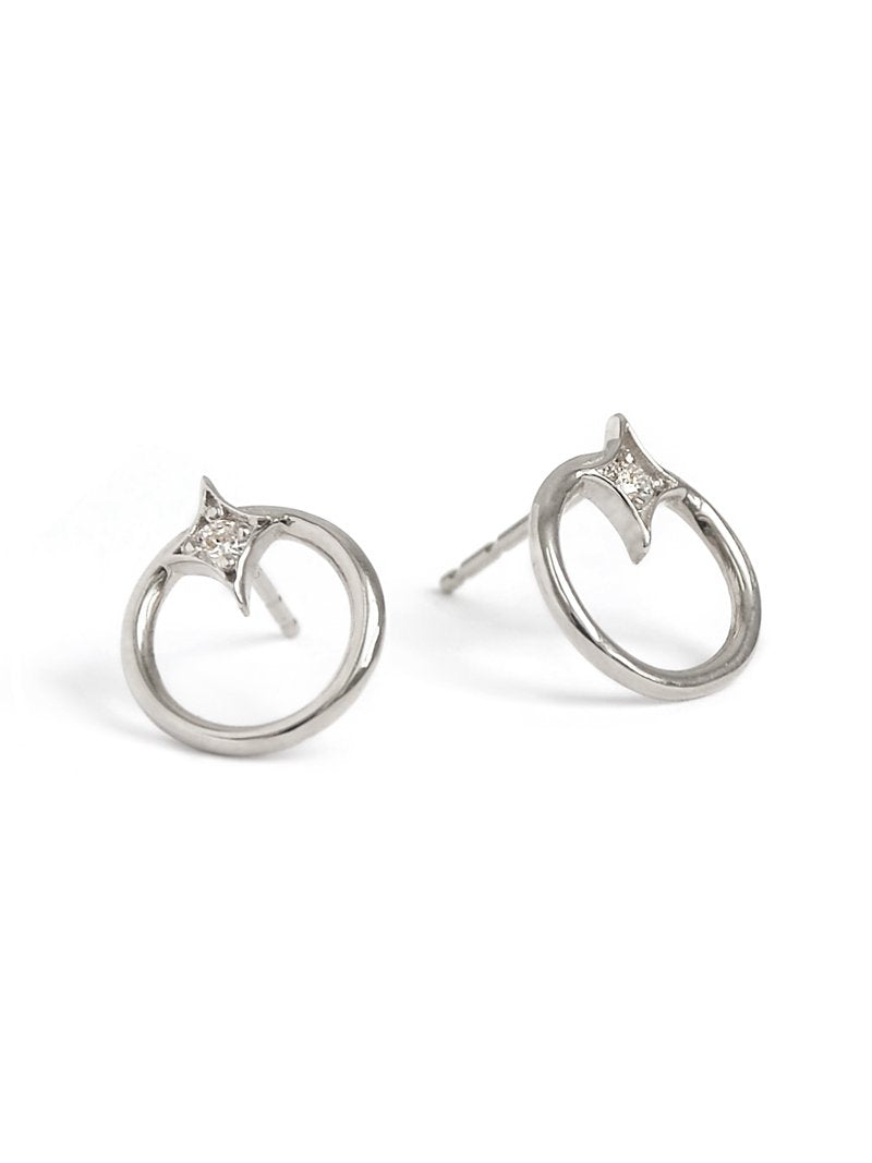 Jac+Jo Gothic Diamond Open Circle Studs