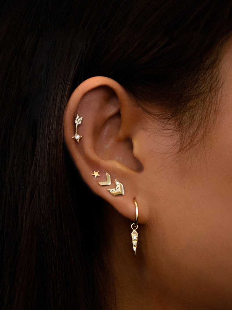 Jac + Jo Clous d’Oreilles à Chevrons Pavés en Flèche